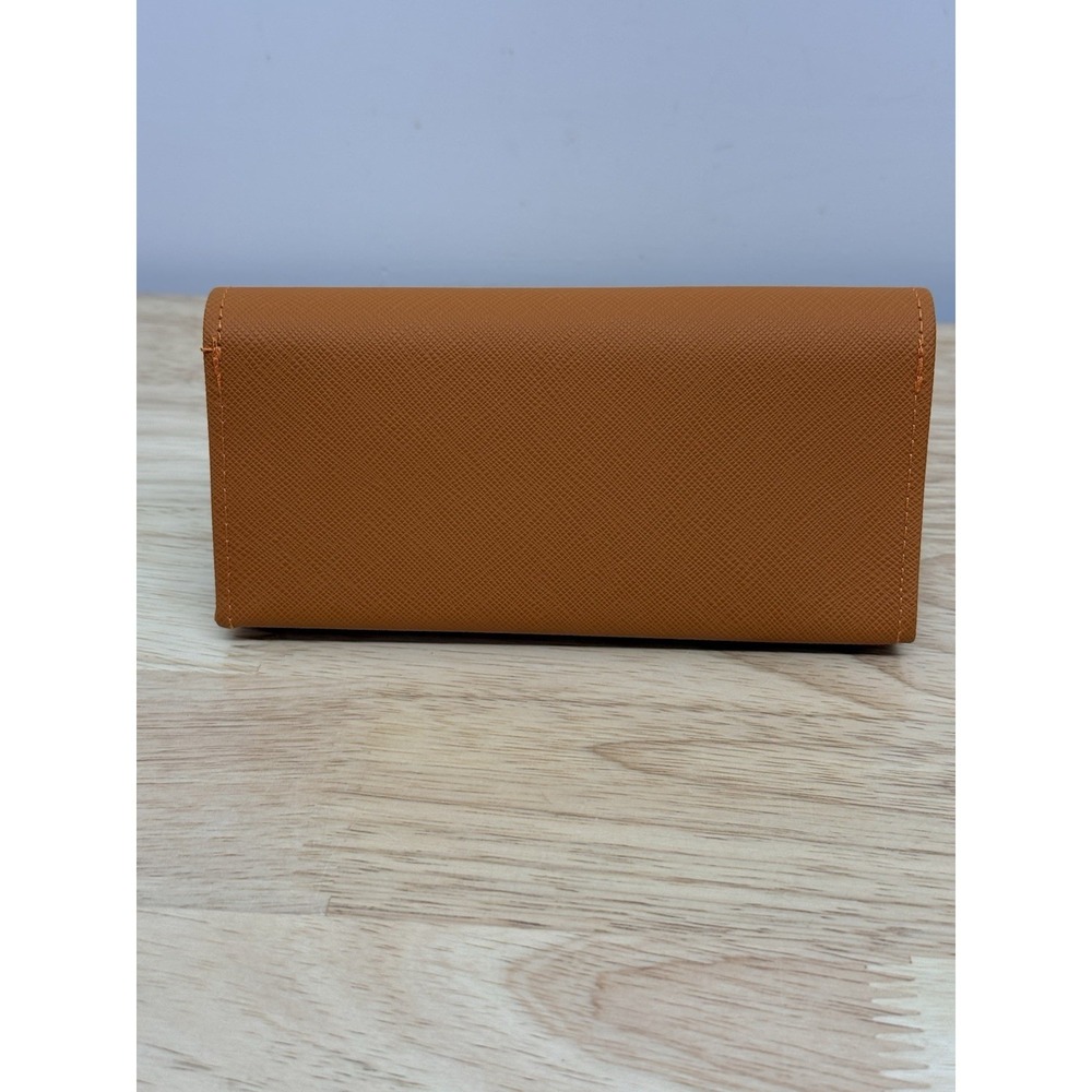 Tory Burch Saffiano Leather Suede Sunglasses Orange Case 6.5" Length - Picture 4 of 5